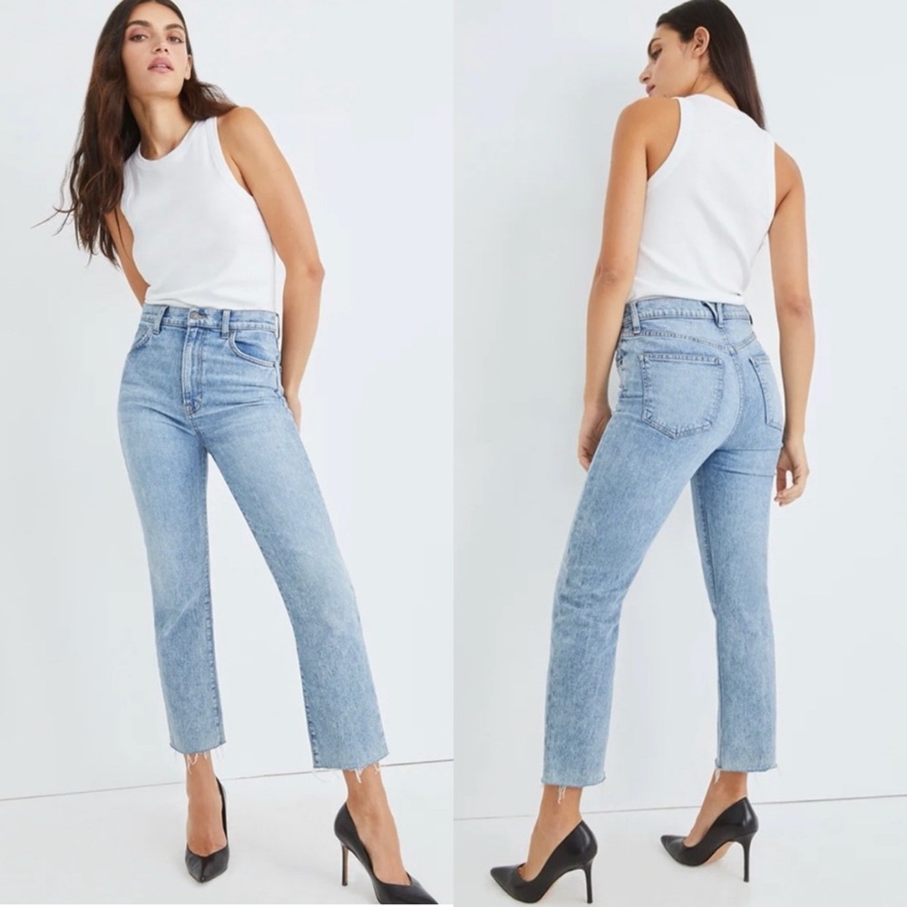 NWT Veronica Beard Joey High Rise Straight Leg Jeans in Silverwood sz 32
